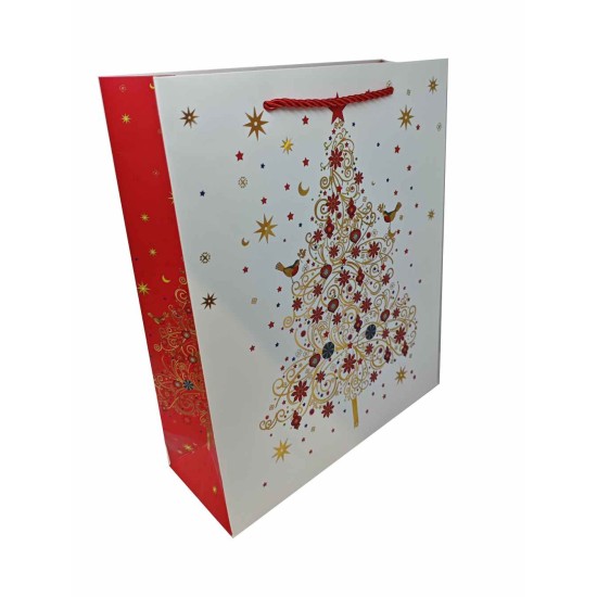 Σακούλα Δώρου Χάρτινη με Μεταλλιζέ Λεπτομέρειες