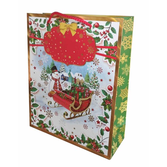 Σακούλα Δώρου Χάρτινη με Μεταλλιζέ Λεπτομέρειες