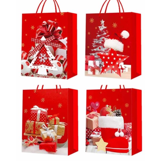 Σακούλα Δώρου Χριστουγεννιάτικη Κόκκινη
