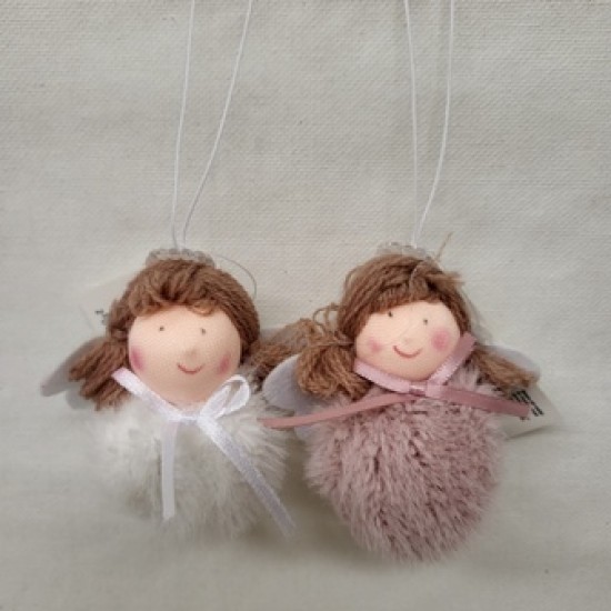 Μπαλίτσες κρεμαστές χνουδωτές Αγγελάκι 6εκ.