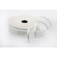 Κορδέλες Οργάντζα Ασημί 2,2εκ.*3Μ