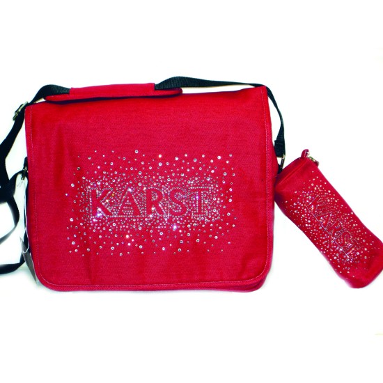 Τσάντα ταχυδρόμου τζην με στρας Karst