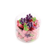 Μανταλάκια Ξύλ. 3,5 εκ. με Λουλούδι στρας 24 τεμ.