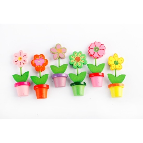 Αυτοκόλλητες ξύλινες γλαστρίτσες 