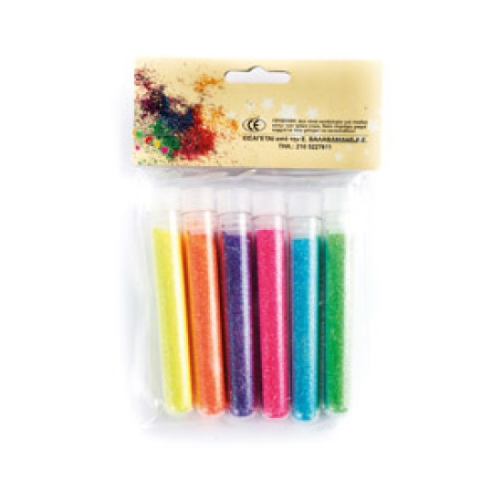 Χρυσόσκονη φωσφωρούχα σε σωληνάριο σετ 6 χρωμ.