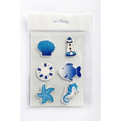 Αυτοκόλλητα ναυτικά ξύλινα 6 τεμ.