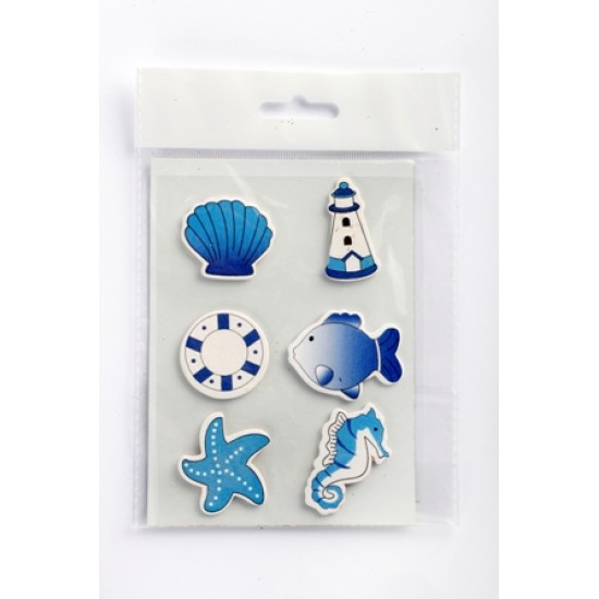 Αυτοκόλλητα ναυτικά ξύλινα 6 τεμ.