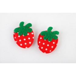 Αυτοκόλλητες Φράουλες υφασμάτινες 18 τεμ.
