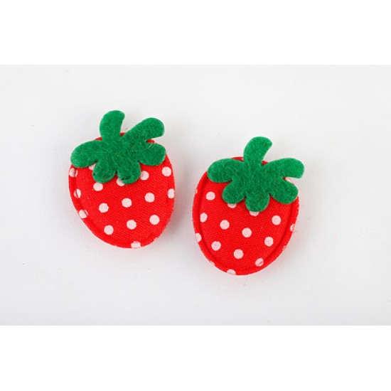 Αυτοκόλλητες Φράουλες υφασμάτινες 18 τεμ.