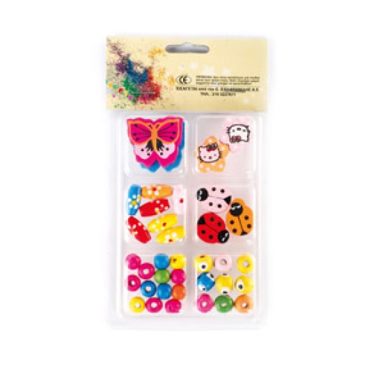 Χάνδρες Ξύλινες 6 τύπων σε blister